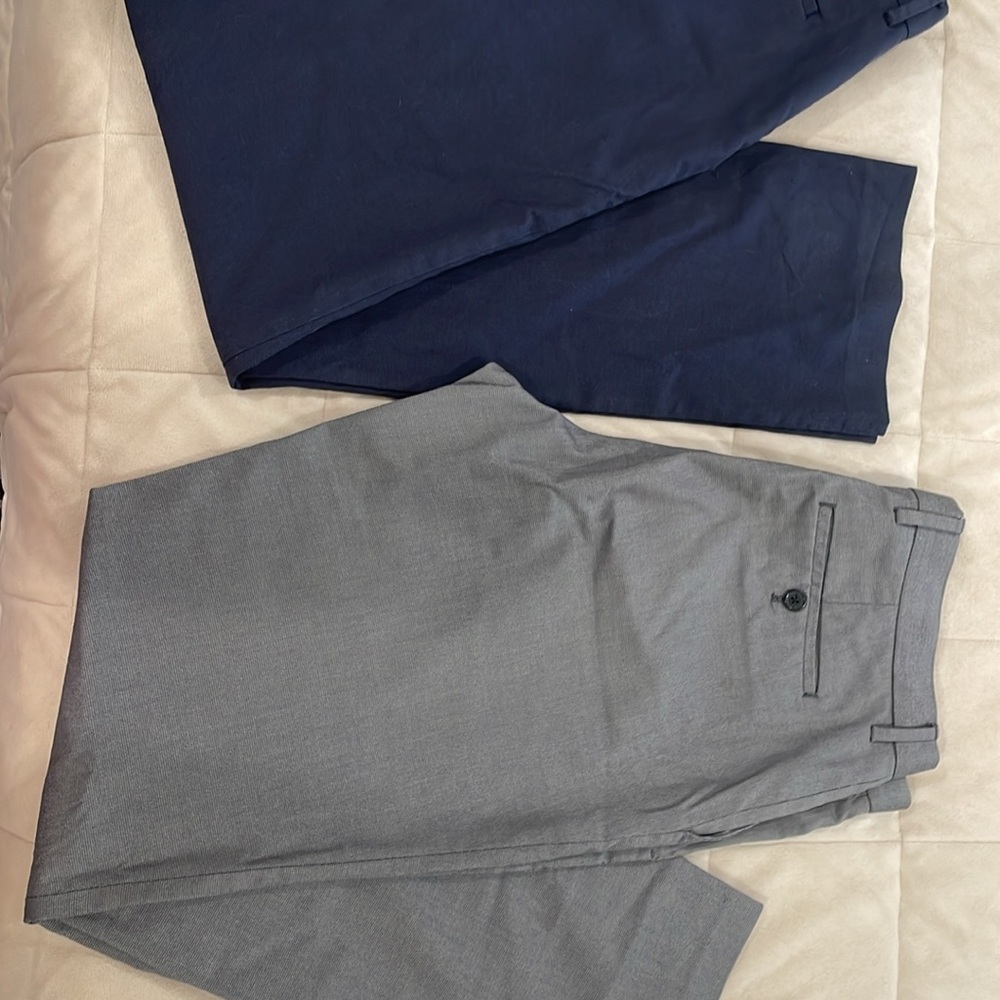 2 pairs of banana republic slim fit dress pants 33x34